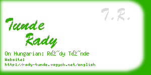 tunde rady business card